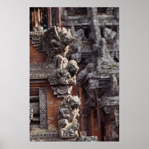 Indonesien, Bali, Ubud, Steinschnitzereien von Hin Poster
