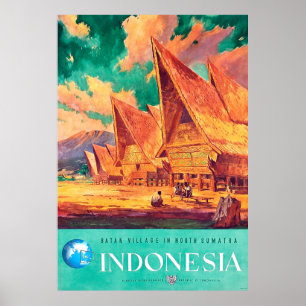 Indonesien, Batak Village in Nordsumatra Poster