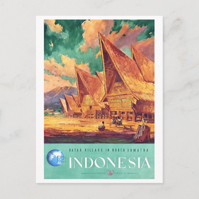 Indonesien, Batak Village in Nordsumatra Postkarte (Vorderseite)