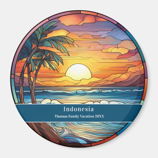 Indonesien Benutzerdefinierter Strandurlaub Magnet (Vorne)