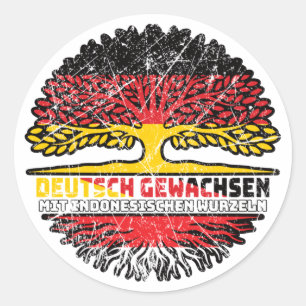 Indonesien Deutsch Deutschland Baum Runder Aufkleber