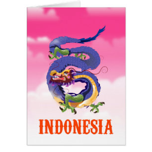 Indonesien Dragon Retroposter