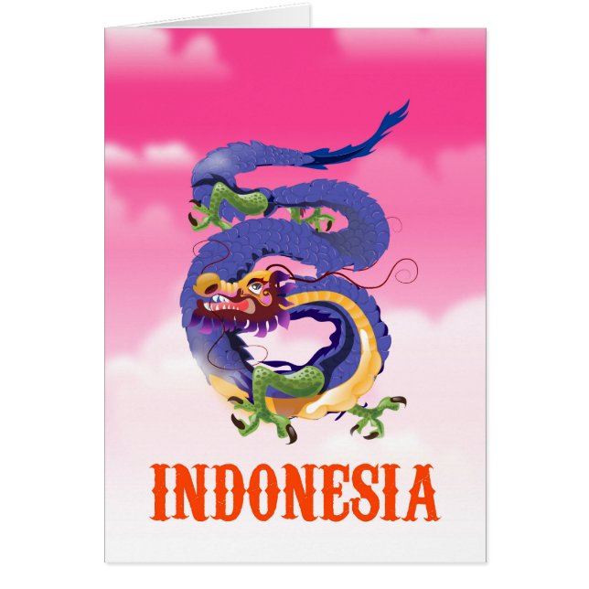 Indonesien Dragon Retroposter (Vorne)