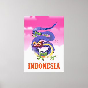 Indonesien Dragon Retroposter Leinwanddruck