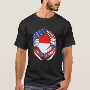 Indonesien Flag American Stolz auf mein indonesisc T-Shirt