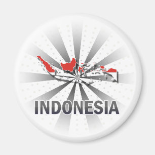 Indonesien Flag Map 2.0 Magnet
