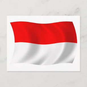 Indonesien-Flagge Postkarte