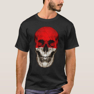 Indonesien-Flagge-Totenkopf Indonesische Wurzeln S T-Shirt