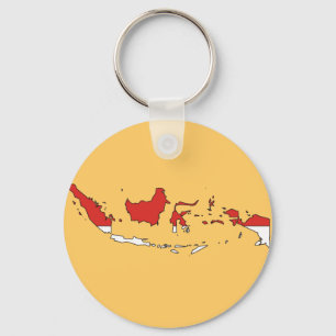 Indonesien-Flaggenkarte Schlüsselanhänger