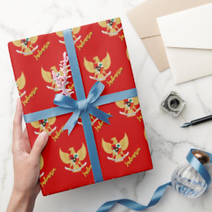 Indonesien Geschenke Verpackung, indonesische Flag Geschenkpapier