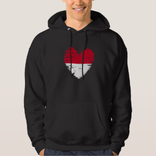 Indonesien Herz indonesische Flagge Indonesischer Hoodie