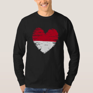 Indonesien Herz indonesische Flagge Indonesischer T-Shirt