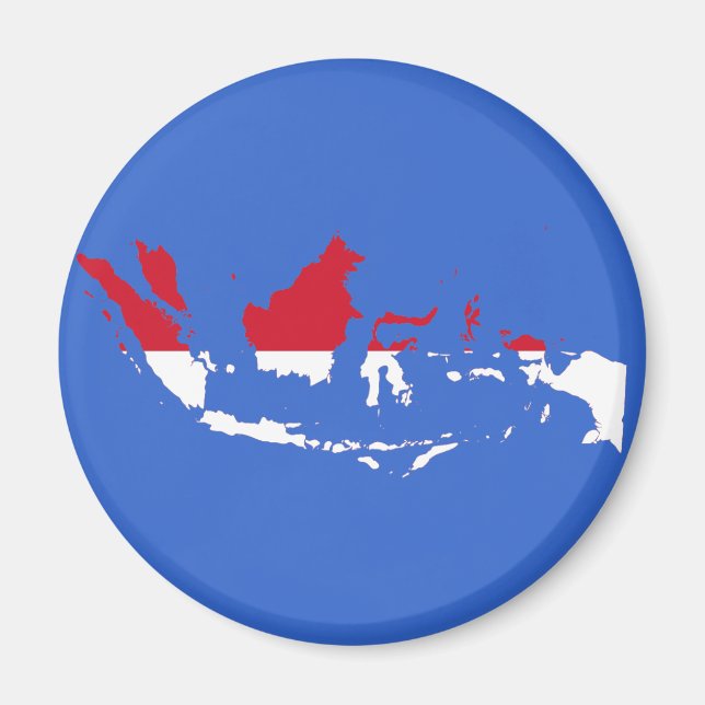 Indonesien ID, Jakarta, Flaggenkarte Magnet (Vorne)