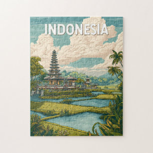 Indonesien Illustration Reise Kunst Vintage