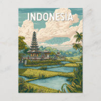 Indonesien Illustration Reise Kunst Vintage