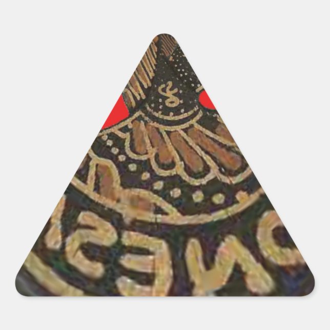 Indonesien Javanese Shadow Puppet Kulturkunst Dreieckiger Aufkleber (Vorderseite)