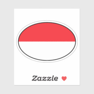 Indonesien Ländercode Oval Aufkleber mit Fahne