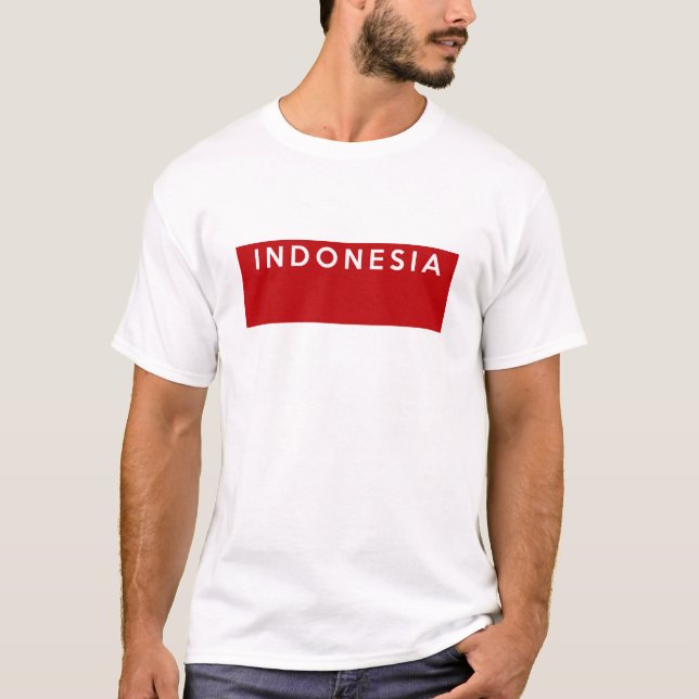 Indonesien-Landesflaggetextname T-Shirt (Vorderseite)