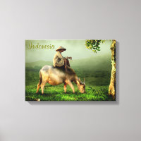 Indonesien Landschaftliche Landschaft mit Buffalo 