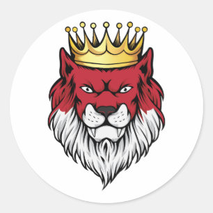 Indonesien Lion King Flag Runder Aufkleber