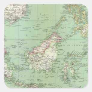 Indonesien, Malaysia Quadratischer Aufkleber