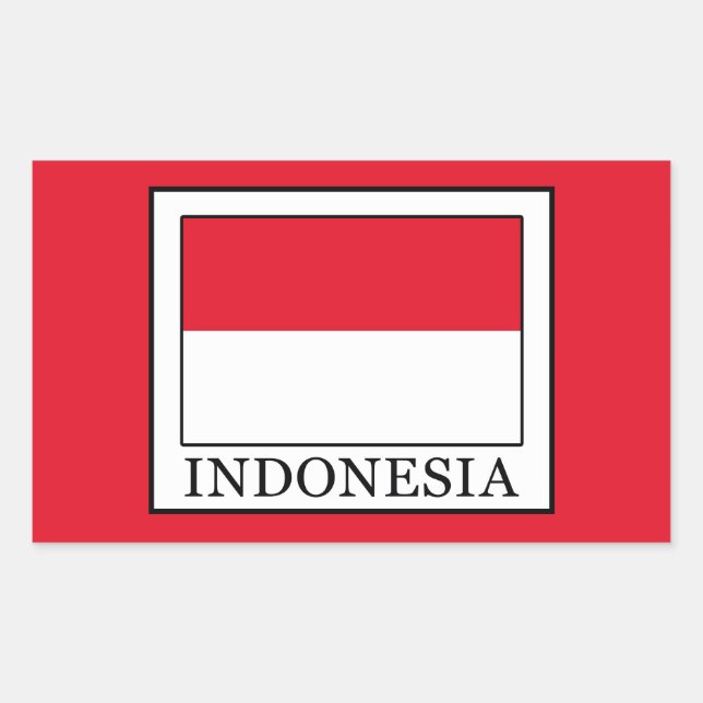 Indonesien Rechteckiger Aufkleber (Vorderseite)