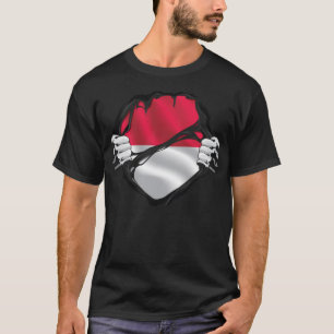 Indonesien Reine Roots Flag Schwarz T-Shirt