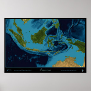 Indonesien Satelliten Druck Poster
