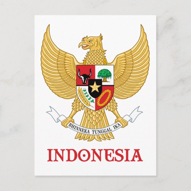 INDONESIEN - Siegel/Emblem/Blazon/Wappen/Symbol Postkarte (Vorderseite)