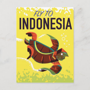 Indonesien Vintage-Reiseplakat-Druck Postkarte