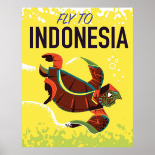 Indonesien Vintage Travel Poster Print