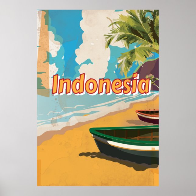 Indonesien Vintager Urlaub Poster (Vorne)