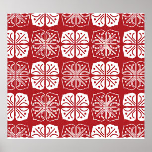 Indonesisch Batik Kawung Gurda Design Poster