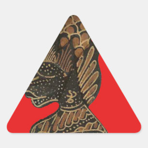 Indonesisch Shadow Puppet Hospho Design auf roter Dreieckiger Aufkleber