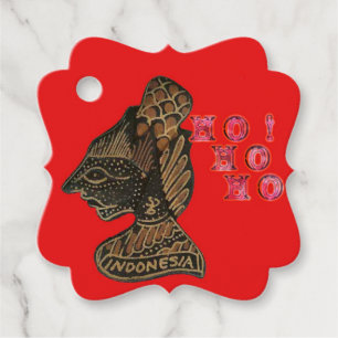 Indonesisch Shadow Puppet Hospho Design auf roter  Geschenkanhänger