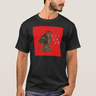 Indonesisch Shadow Puppet Hospho Design auf roter T-Shirt
