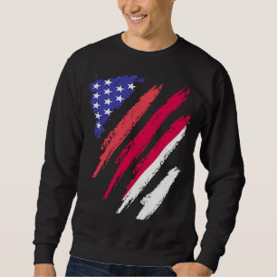 Indonesische amerikanische Patriot Grown Heart Fla Sweatshirt