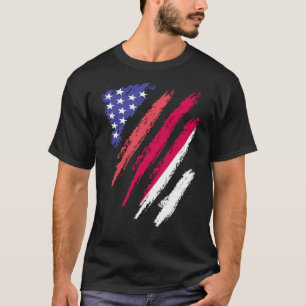 Indonesische amerikanische Patriot Grown Heart Fla T-Shirt