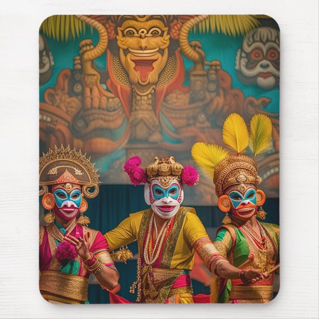 Indonesische Bali Masked Dancers Mousepad (Vorne)