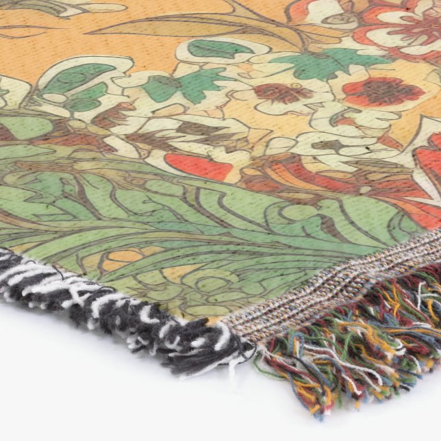 Indonesische Batik balinesisch Yellow Orange Decke (Ecke)