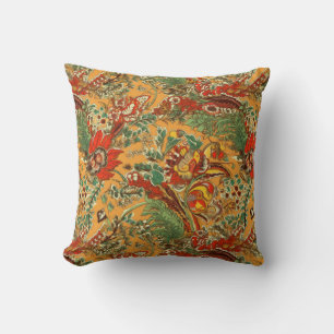 Indonesische Batik balinesisch Yellow Orange Kissen