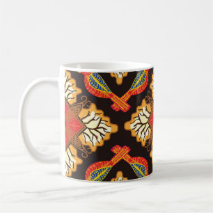 Indonesische Batik: Flora Fauna motif. Kaffeetasse