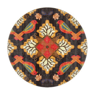 Indonesische Batik: Flora Fauna motif. Schneidebrett