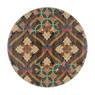 Indonesische Batik mit Pflanze: Unterschiedliche M Schneidebrett