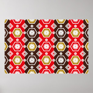 indonesische Batik-Motive mit sehr markantem Plan Poster