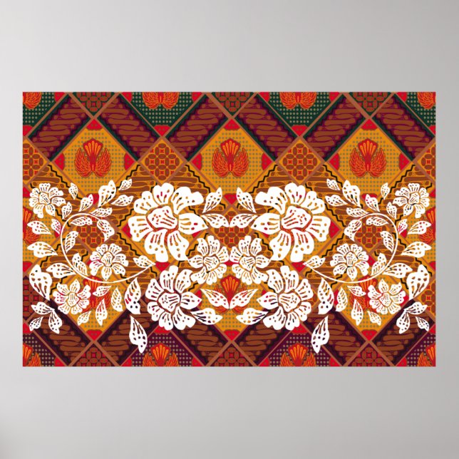 indonesische Batik-Motive mit sehr unterschiedlich Poster (Vorne)
