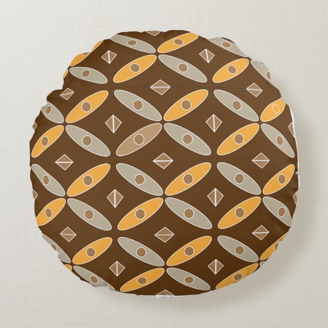 Indonesische Batik-Muster-Pillow Rundes Kissen (Vorderseite)
