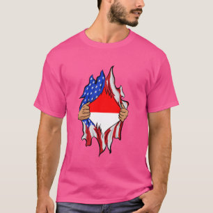 Indonesische Blut in Me Proud Indonesien Flagge T-Shirt
