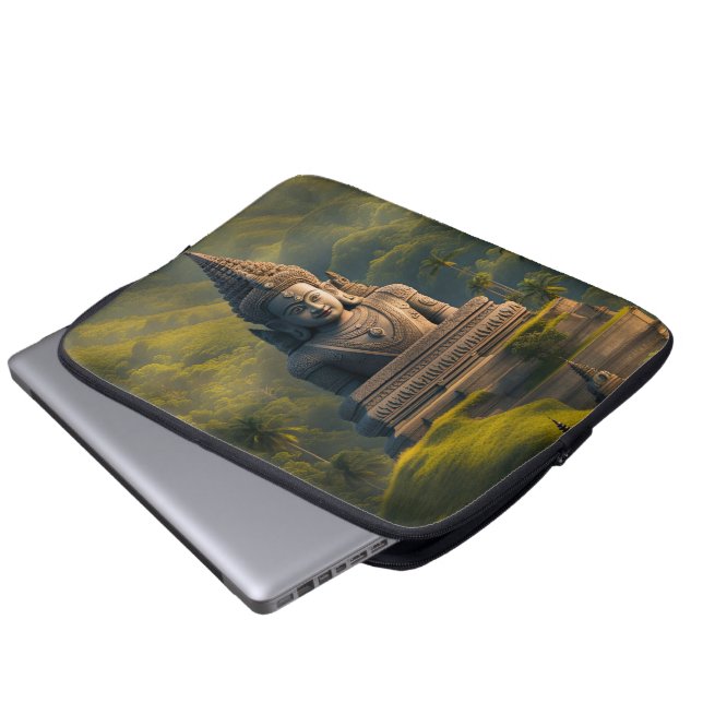 Indonesische Buddha Laptopschutzhülle (Vorne Knopf)