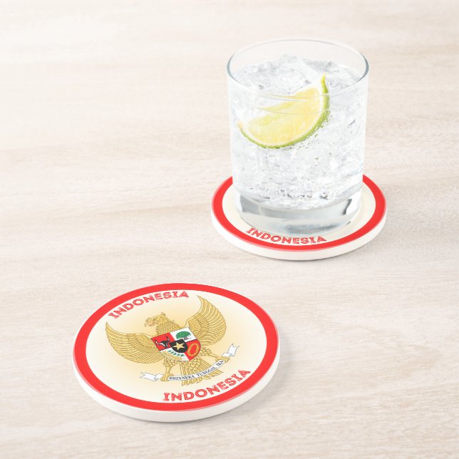 indonesische Emblem-Circle-Form Getränkeuntersetzer (Seite)